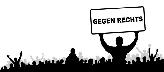 Menschen Protest gegen rechts Menschen Protest gegen rechts
